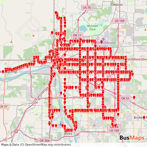 Metrolink Tulsa Transport Coverage in Tulsa County - Busmaps.com