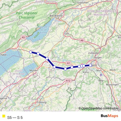 Rail route S5 - S 5 in Bern