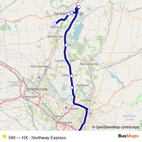 Bus route 540 - NX - Northway Express in Saratoga Springs