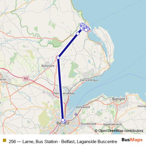 Bus 256 Schedule & Map in Larne