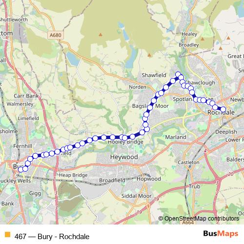 Bee Network 467 Bury - Rochdale Bus - United Kingdom