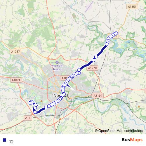 Bus 12 by First Norfolk & Suffolk in Norwich