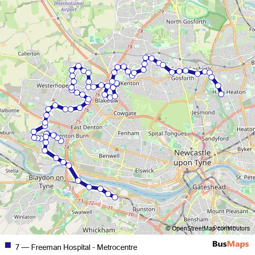 Bus 7 Schedule & Stops in Newcastle upon Tyne