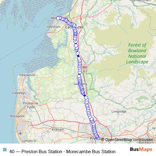 Bus 40 Schedule & Stops in Preston