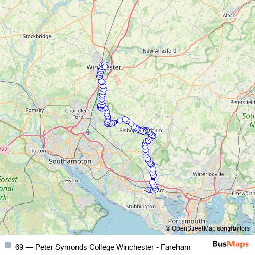 69 Route: Stops, Schedules & Maps - Peter Symonds College Winchester ...