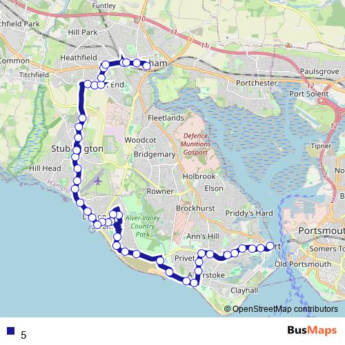 Bus 5 by First Portsmouth, Fareham & Gosport in Portsmouth