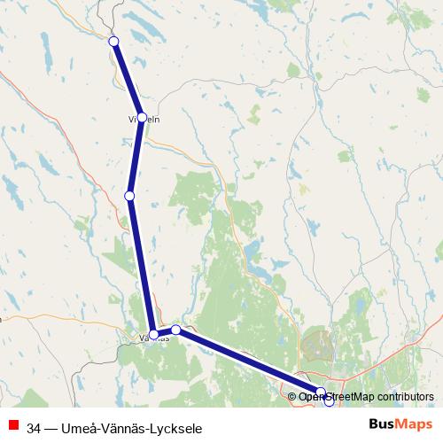 Rail 34 Stops & Times in Vindeln