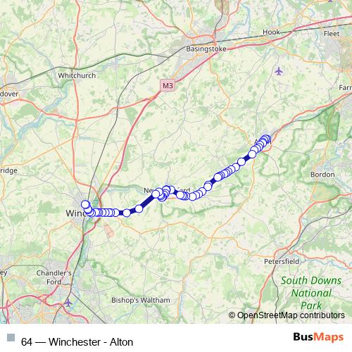 Bus route 64 - Winchester - Alton in Winchester