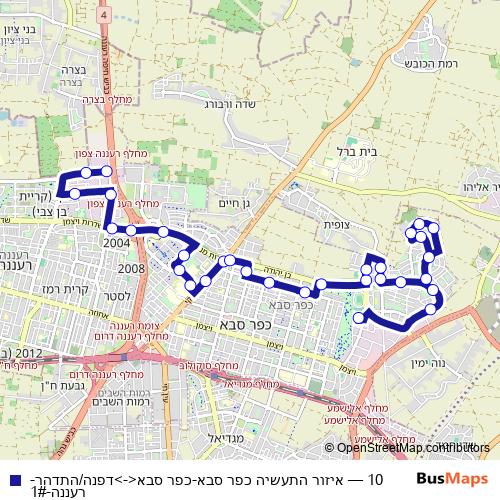 Bus 10 Schedule & Map in Tel Aviv