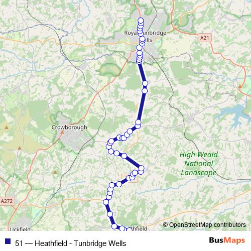 Bus 51 Heathfield - Tunbridge Wells in Heathfield by Stagecoach South East