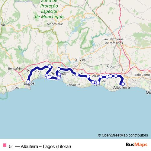 51 Route: Stops, Schedules & Maps - Albufeira – Lagos (Litoral)