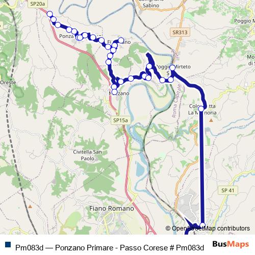 Bus route Pm083d - Ponzano Primare - Passo Corese # Pm083d in Ponzano ...