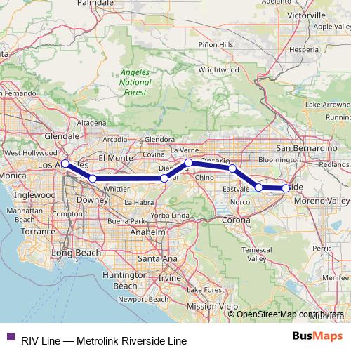 RIV Line Route: Stops, Schedules & Maps - Metrolink Riverside Line