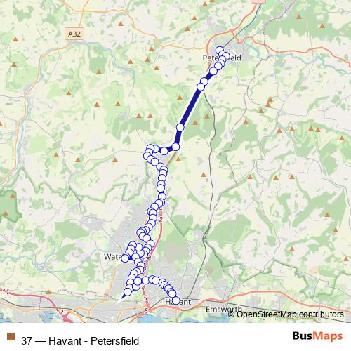 Bus 37 Stops & Times in Portsmouth