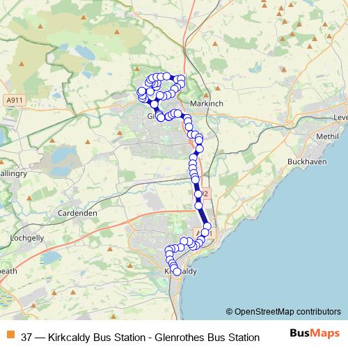 37 Route: Stops, Schedules & Maps - Kirkcaldy Bus Station - Glenrothes ...