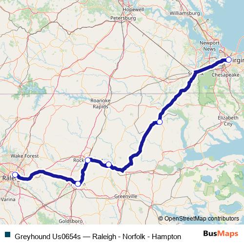 Bus Greyhound Us0654s Raleigh - Norfolk - Hampton in Wilson by Greyhound-us