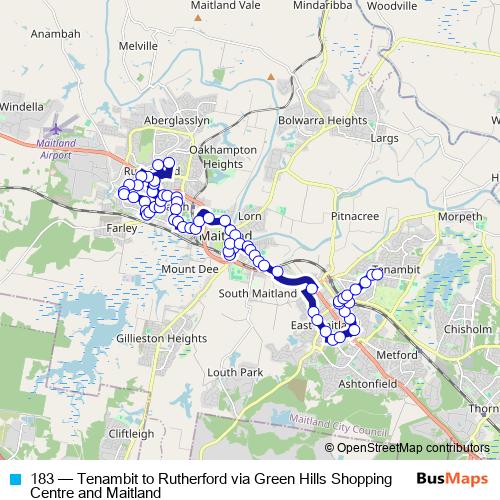 Bus 183 Stops & Times in Maitland