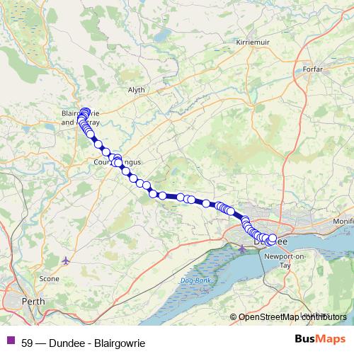 Bus 59 Dundee - Blairgowrie in Dundee by Stagecoach East Scotland