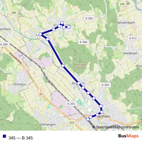 Bus 345 Schedule & Stops in Sarnen