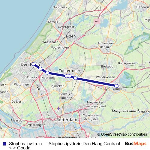 Rail Stopbus ipv trein Stopbus ipv trein Den Haag Centraal Gouda in ...