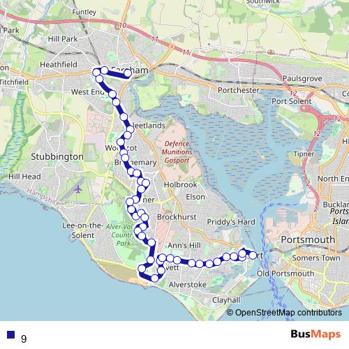 Bus 9 in Portsmouth by First Portsmouth, Fareham & Gosport
