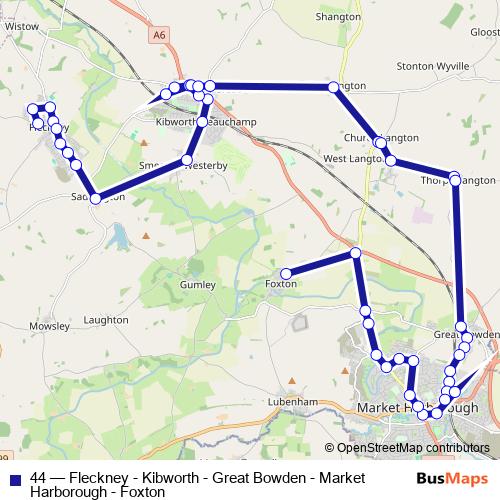 Bus 44 Schedule & Map in Market Harborough