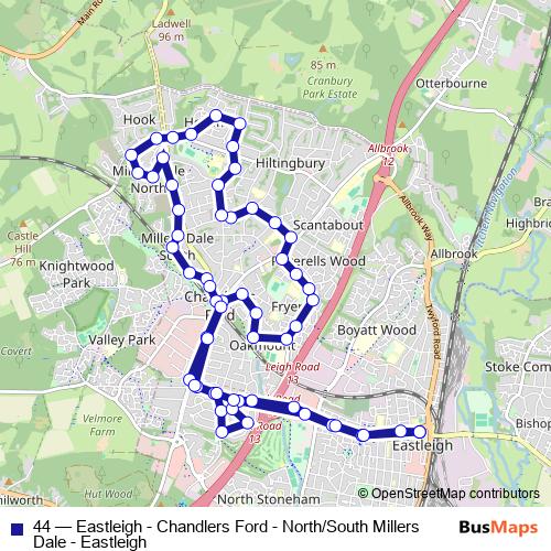 Bus 44 Eastleigh - Chandlers Ford - North/South Millers Dale ...