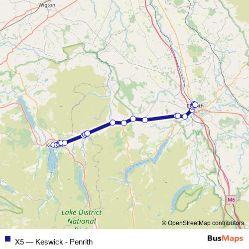 Bus X5 Schedule & Map in Keswick